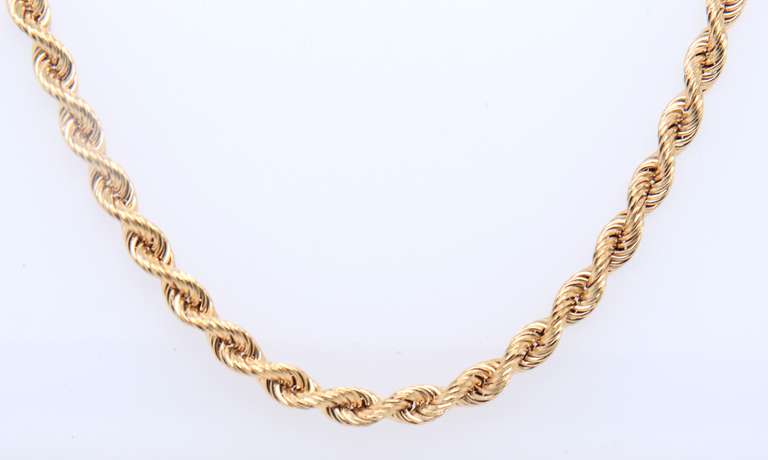 Nice Yellow Gold Rope Chain Necklace