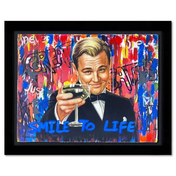 Nastya Rovenskaya, "The Great Gatsby" Framed One-of-a-Kind Mixed Media, Hand Signed with Letter of Authenticity.