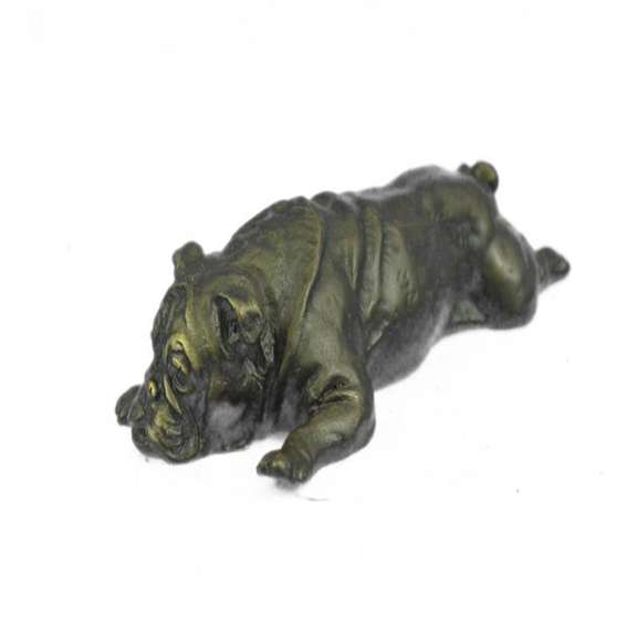 Sweet Little Bulldog Bronze Sculpture