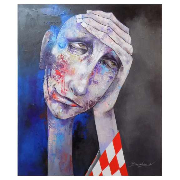 Berberyan, "Life is a Bitch" Hand Signed Original Painting on Canvas with Letter of Authenticity. Berberyan Original Life is a Bitch