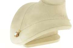 14K Yellow Gold Retro Floral Textured Oval Syn. Opal Statement Pendant