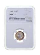 MS62 FT 1948-S Roosevelt Dime - Graded NGC