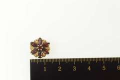 14K Yellow Gold Marquise Garnet Flower Slide Bracelet Charm/Pendant