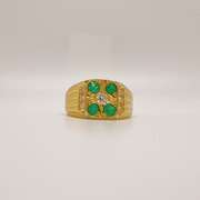 18kt Gold, Emerald, & Diamond Ring