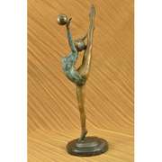 Gymnast Balancing Ball Bronze Sculpture