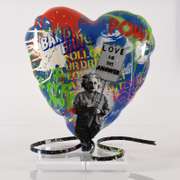 Mr. Brainwash, "Balloon Heart" Original Mixed Media Sculpture, Hand Signed with Certificate of Authenticity.