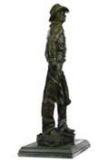 Cowboy with Saddle and Gun Bronze Sculpture