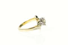 14K Yellow Gold 0.27 Ct 1950's Diamond Bypass Engagement Ring