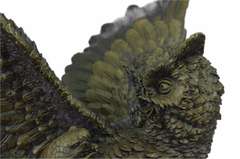 Flying Owl Bird with snake Bronze Sculpture