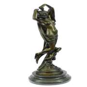 Nude Lady with Angel Bronze Statue