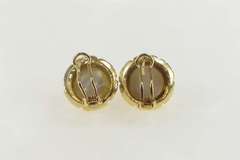 14K Yellow Gold Ornate 1960's Retro Pearl French Clip Earrings