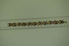 Sterling Silver , 12KT Yellow And Rose Gold Leaf Stem Bracelet