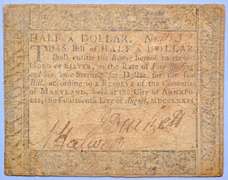 Half Dollar Maryland Aug 14 1776 Colonial Note