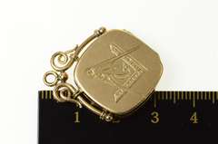14K Yellow Gold Masonic Symbol Photo Picture Locket Pendant