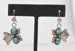 Turquoise Dangle Earrings, in Sterling
