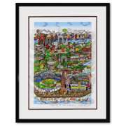 Charles Fazzino, "Take the B Train (Purple)" Framed 3D Limited Edition Silk Screen, Numbered 89/150 and Hand Signed with Certificate of Authenticity.