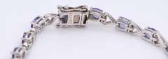 Sterling Silver Tanzanite Tennis Bracelet with Matching Pendant