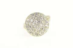 10K Yellow Gold Pave Round Raised Cluster Cocktail CZ Ring