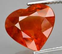 Vivid! 7.26ct top mandarin orange Namibian Garnet heart
