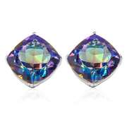1.73 CT OCEAN MYSTIC GEMSTONE 10KT SOLID GOLD EARRINGS STUD
