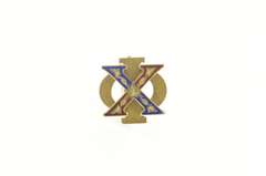 14K Yellow Gold 1890's Phi Chi Tiffany & Co. Enamel Lapel Pin/Brooch
