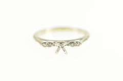 14K White Gold 4.5mm 1940's Diamond Engagement Setting Ring