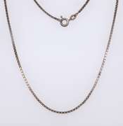 Vintage Sterling Silver Box Chain Necklace