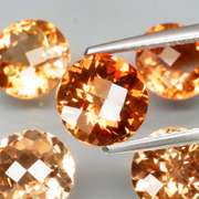 Checker top! 5 piece 11.30ct full fire Imperial Topaz set