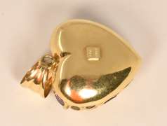 Artistic Heart Pendant with Colored Stones