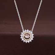 Two Tone delicate Daily wear Dancing Stone Pendant