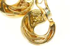 18K Yellow Gold 1.20 Ctw Diamond Torres Designer Clip Back Earrings