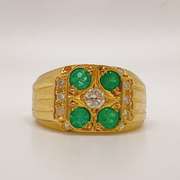 18kt Gold, Emerald, & Diamond Ring