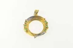 18K Yellow Gold Emerald 1/10th Oz Chinese Panda Coin Holder Pendant