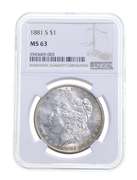 MS63 1881-S Morgan Silver Dollar - Graded NGC