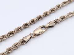 Vintage Sterling Silver Rope Chain Necklace