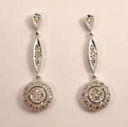 Contemporary White Gold Dangle Earrings