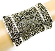 Fabulous Lois Hill 3 5/8 IN Sterling Filigree Cuff