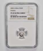 PF69 UCAM 2003 China 50 Yuan 1/20 Oz. .999 Fine Platinum Panda NGC