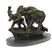 Mother and Child African Elephant Bronze Sculpture