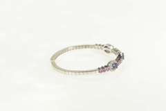 18K White Gold 3.80 Ctw Iolite Diamond Halo Pink Topaz Bracelet