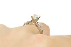 14K White Gold 1.53 Ctw Radiant Cut Diamond Engagement Ring