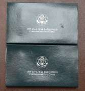 1995 Proof Civil War 50 Cent Commemoratives Lot Of 2 OGP