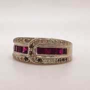 14kt Gold, Ruby, & Diamond Band Ring