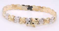 Handsome Two Tone Gold X Bracelet