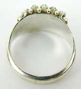Vintage Wide Navajo Sterling Turquoise Ring, Size 5