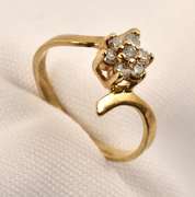 Cute Little Floral Diamond Cluster