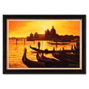 Howard Behrens (1933-2014), "Sunset on the Grand Canal III" Framed Original Painting on Canvas, Hand Signed with Certificate of Authenticity.