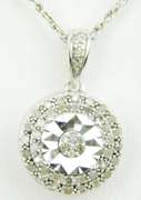 Ornate Multi-Diamond Sterling Silver Necklace
