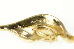 14K Yellow Gold Marquise Natural Opal Wavy Drop Statement Pendant