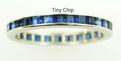 Beautiful 14K Blue Sapphire Eternity Band, Size 9.25